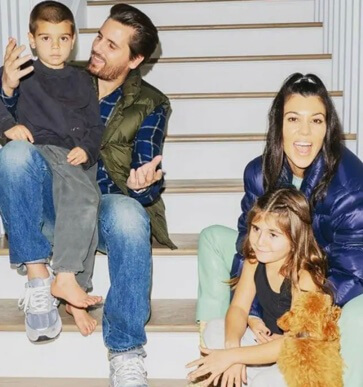 Scott Disick with his ex-partner Kourtney Kardashian and their children 